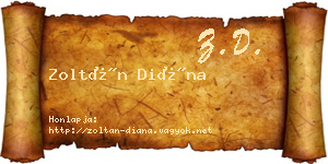 Zoltán Diána névjegykártya